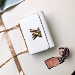 Replica Louis Vuitton White Textured Chain Twist MM