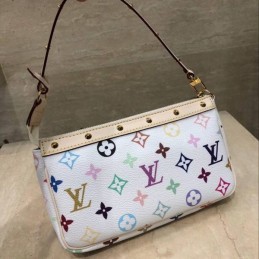 Replica Louis Vuitton White Multicolor Monogram Pochette Accessoires