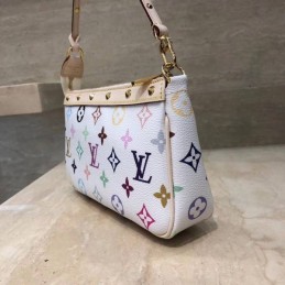 Replica Louis Vuitton White Multicolor Monogram Pochette Accessoires