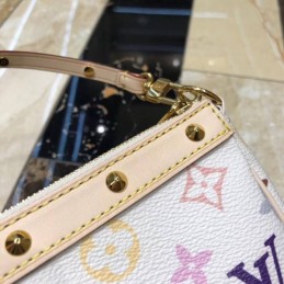 Replica Louis Vuitton White Multicolor Monogram Pochette Accessoires
