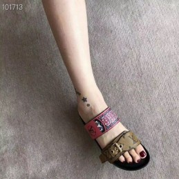 Replica Louis Vuitton Black Brown Monogram Bom Dia Flat Mule Sandals
