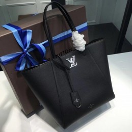 Replica Louis Vuitton Black Lockme Cabas