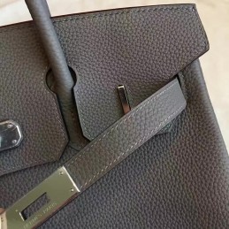 Replica Hermes Gray Birkin 30 Palladium Hardware Bag