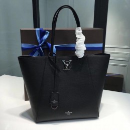 Replica Louis Vuitton Black Lockme Cabas