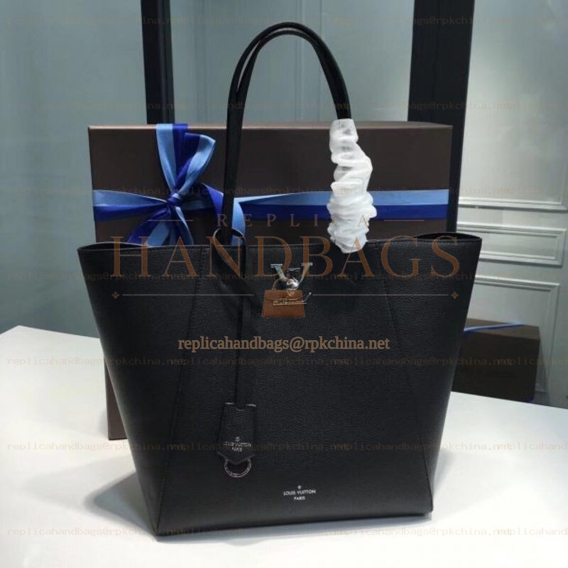 Replica Louis Vuitton Black Lockme Cabas