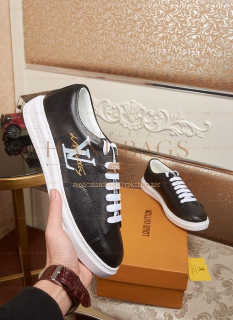 Replica Louis Vuitton Black Beverly Hills Sneakers