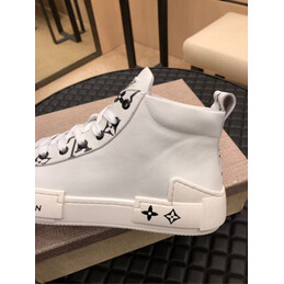 Replica Louis Vuitton White High Top Sneakers Black Laces