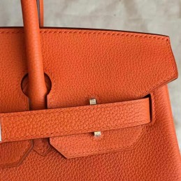 Replica Hermes Orange Birkin 30 Palladium Hardware Bag