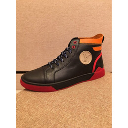 Replica Louis Vuitton Black Red High Top Sneakers