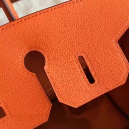 Replica Hermes Orange Birkin 30 Palladium Hardware Bag