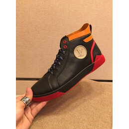 Replica Louis Vuitton Black Red High Top Sneakers
