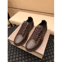 Replica Louis Vuitton Brown Damier Low Top Sneakers