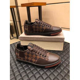 Replica Louis Vuitton Brown Damier Low Top Sneakers