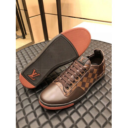 Replica Louis Vuitton Brown Damier Low Top Sneakers