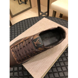 Replica Louis Vuitton Brown Damier Low Top Sneakers