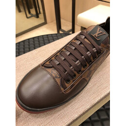 Replica Louis Vuitton Brown Damier Low Top Sneakers
