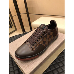 Replica Louis Vuitton Brown Damier Low Top Sneakers
