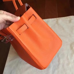 Replica Hermes Orange Birkin 30 Palladium Hardware Bag