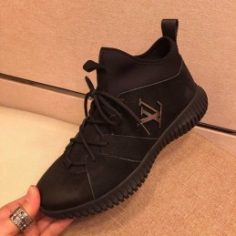 Replica Louis Vuitton Black Knit Sneakers