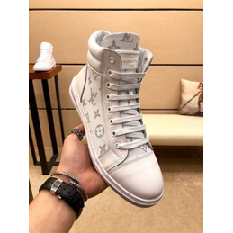 Replica Louis Vuitton White Monogram High Top Sneakers