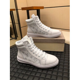 Replica Louis Vuitton White Monogram High Top Sneakers