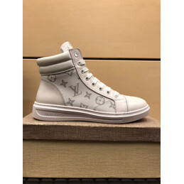 Replica Louis Vuitton White Monogram High Top Sneakers
