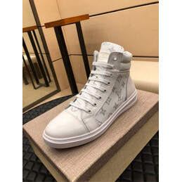 Replica Louis Vuitton White Monogram High Top Sneakers