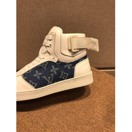 Replica Louis Vuitton Navy Blue Monogram High Top Sneakers