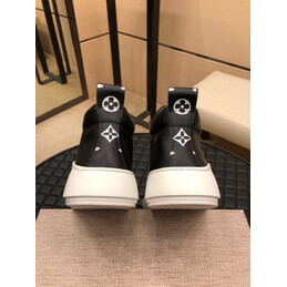 Replica Louis Vuitton Black High Top Sneakers White Sole