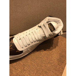Replica Louis Vuitton White Brown Monogram High Top Sneakers