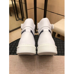 Replica Louis Vuitton White Navy Monogram High Top Sneakers