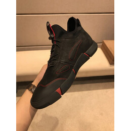 Replica Louis Vuitton Black Red Knit Sneakers