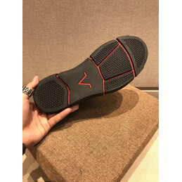 Replica Louis Vuitton Black Red Knit Sneakers