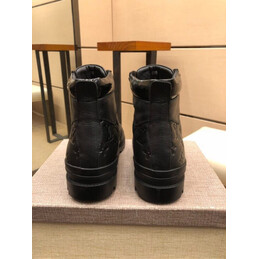 Replica Louis Vuitton Black Monogram Combat Boots