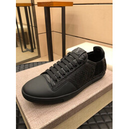 Replica Louis Vuitton Black Perforated Low Top Sneakers