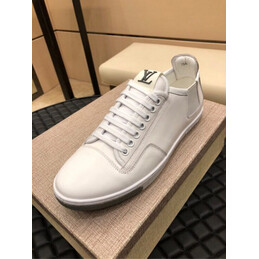 Replica Louis Vuitton White Smooth Leather Low Top Sneakers