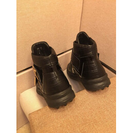 Replica Louis Vuitton Black Monogram Strap Ankle Boots