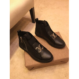 Replica Louis Vuitton Black Zip Ankle Boots