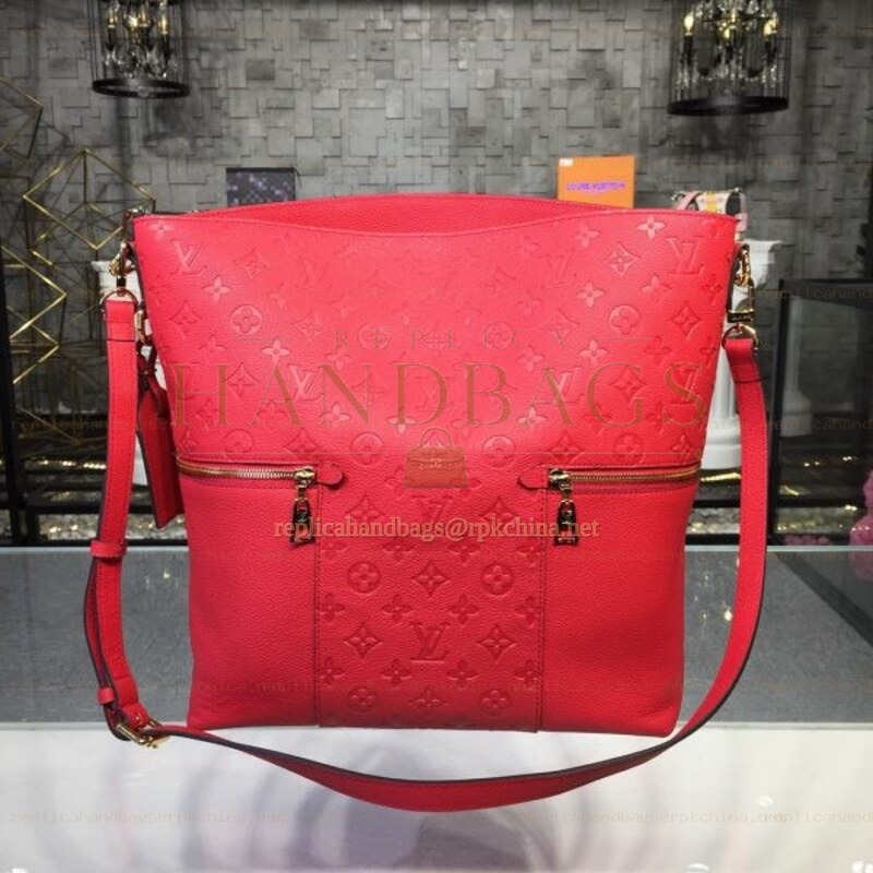 Replica Louis Vuitton Red Embossed Monogram Melie