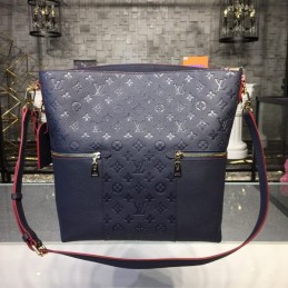 Replica Louis Vuitton Navy Blue Mahina Red Trim Melie