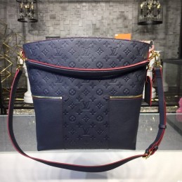 Replica Louis Vuitton Navy Blue Mahina Red Trim Melie