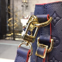 Replica Louis Vuitton Navy Blue Mahina Red Trim Melie