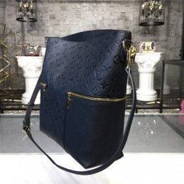 Replica Louis Vuitton Navy Blue Mahina Black Trim Melie