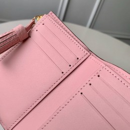 Replica Louis Vuitton Brown Damier Ebene Pale Pink Croisette Compact Wallet