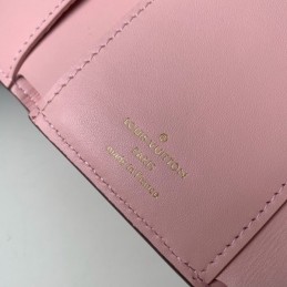 Replica Louis Vuitton Brown Damier Ebene Pale Pink Croisette Compact Wallet