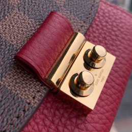 Replica Louis Vuitton Brown Damier Ebene Burgundy Croisette Compact Wallet