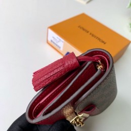 Replica Louis Vuitton Brown Damier Ebene Burgundy Croisette Compact Wallet