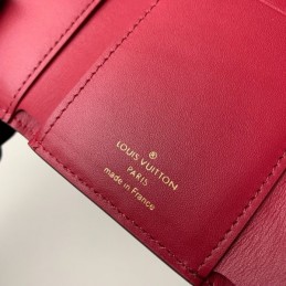 Replica Louis Vuitton Brown Damier Ebene Burgundy Croisette Compact Wallet