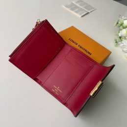 Replica Louis Vuitton Brown Damier Ebene Burgundy Croisette Compact Wallet