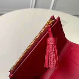 Replica Louis Vuitton Brown Damier Ebene Burgundy Croisette Compact Wallet